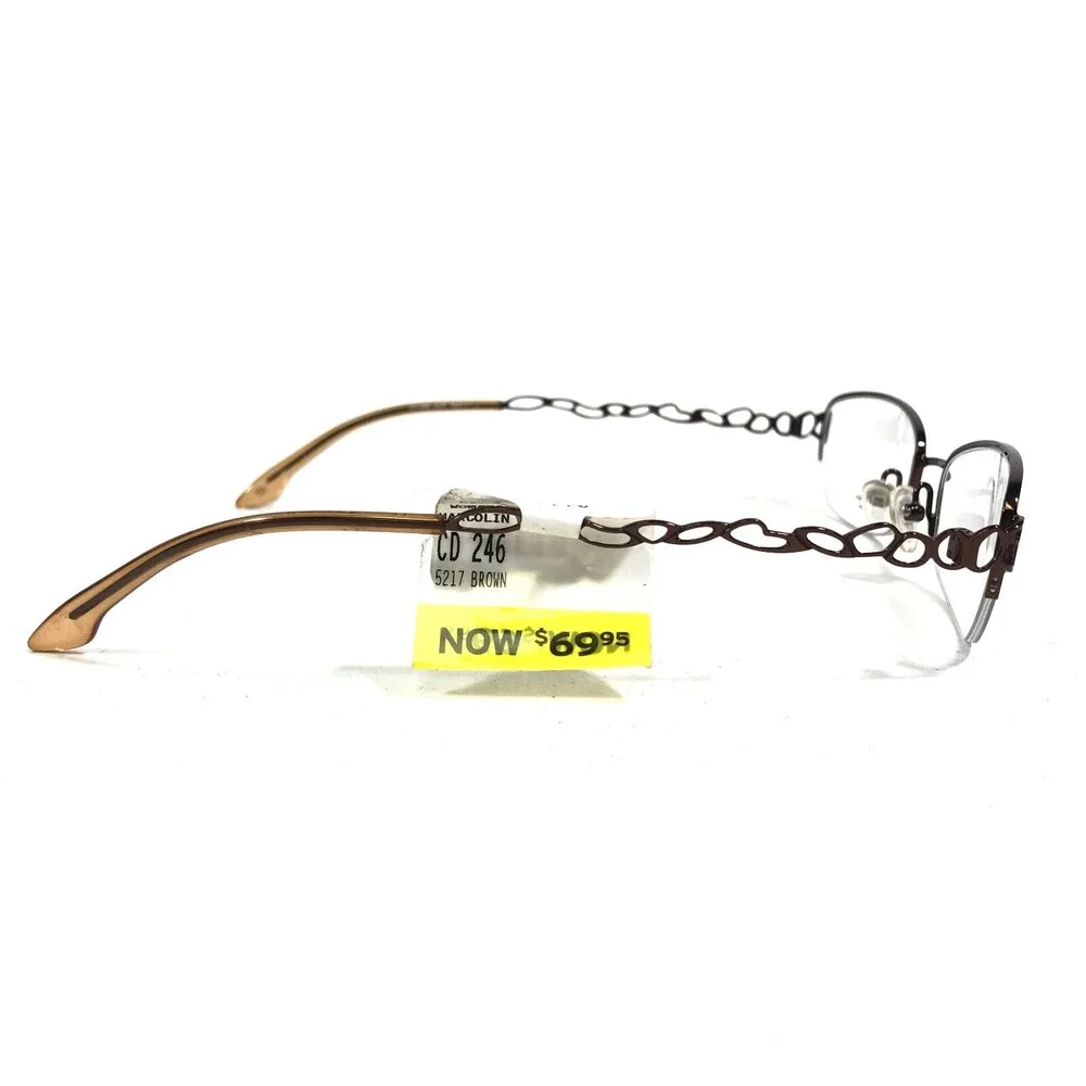 Catherine Deneuve CD-246 BRN Eyeglasses Frames Brown Oval Half Rim 52-17-135